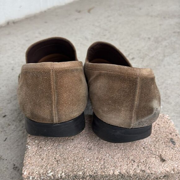 Ferragamo khaki tan suede loafers main image 4